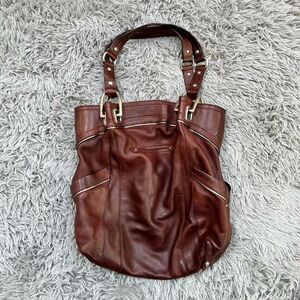 B. Makoswsky Large Leather Brown Hobo Shoulder Bag